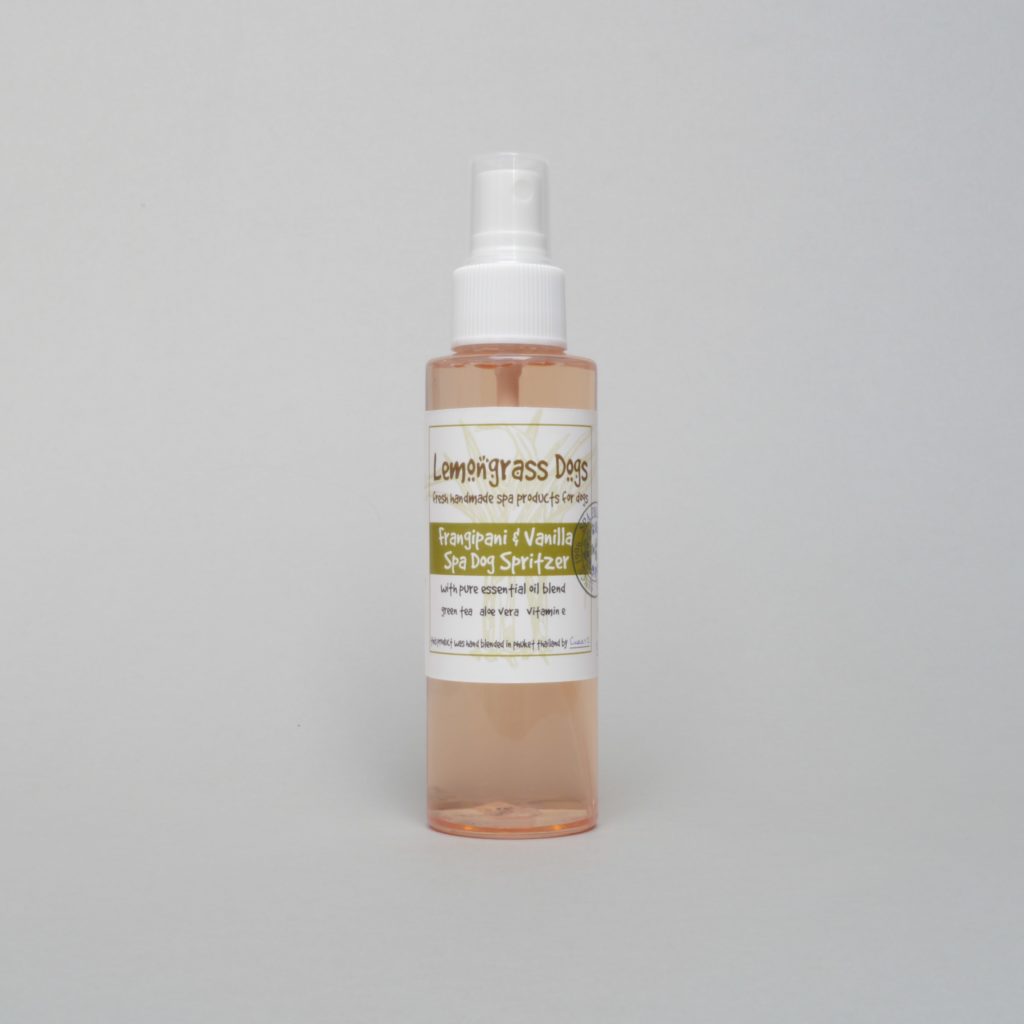 Frangipani and Vanilla Scented Dog Spritzer From Lemongrass House UK